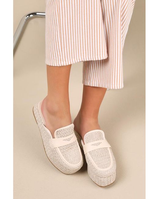 Matisse Wren Natural Raffia Platform Loafer Mules