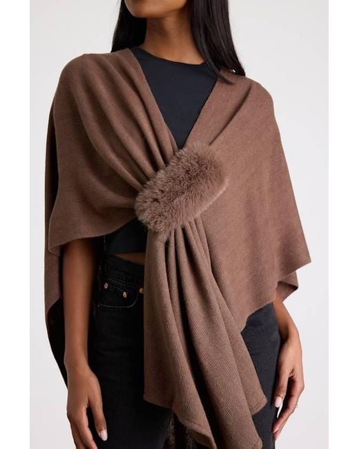 Lulus Brown Sandra Knit Draped Wrap Poncho