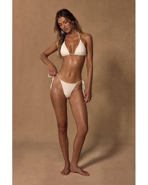 Lulus Blue Kalo Crochet Triangle Bikini Top