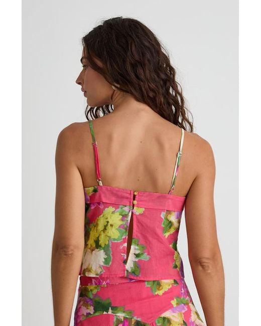 Lulus Red Tova Multi Floral Cami Top