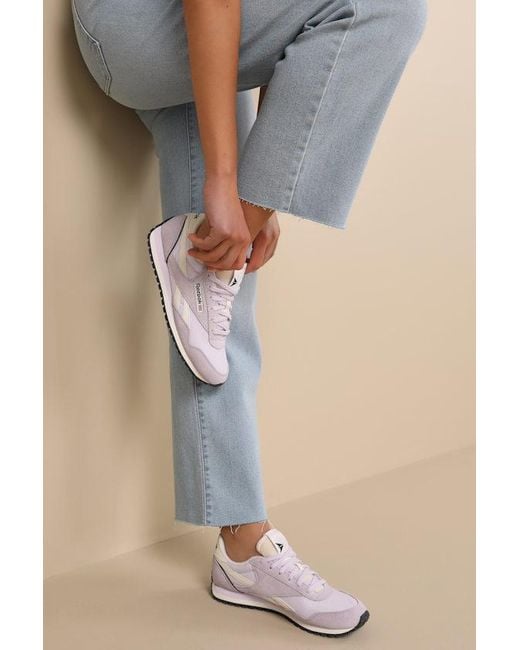 Reebok Purple Classic Az And Chalk Lace-Up Sneakers
