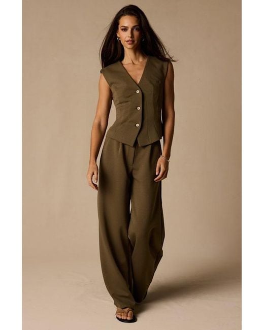 Lulus Brown Greta Button-Up Vest Top