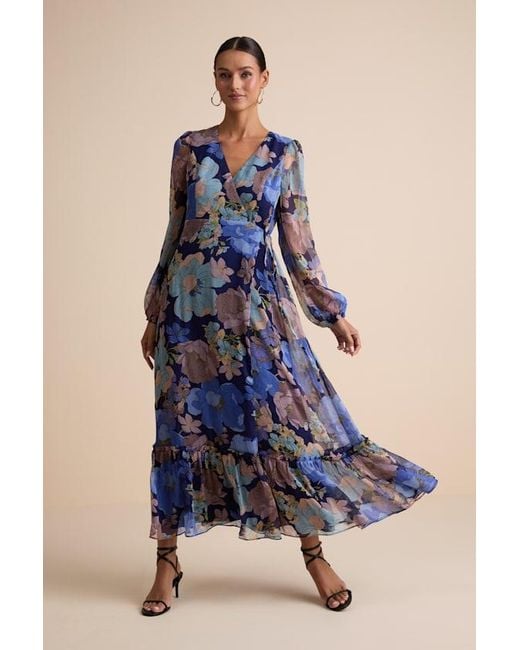 maxi dress blue floral Anderson Maxi Dress, in Cottage Floral Blue, Size: XL | Show Me Your Mumu