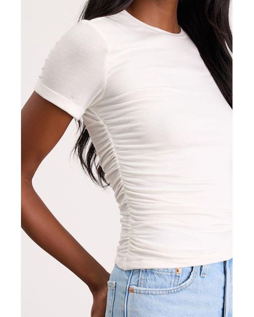 Lulus White Saige Jersey Knit Short Sleeve Tee