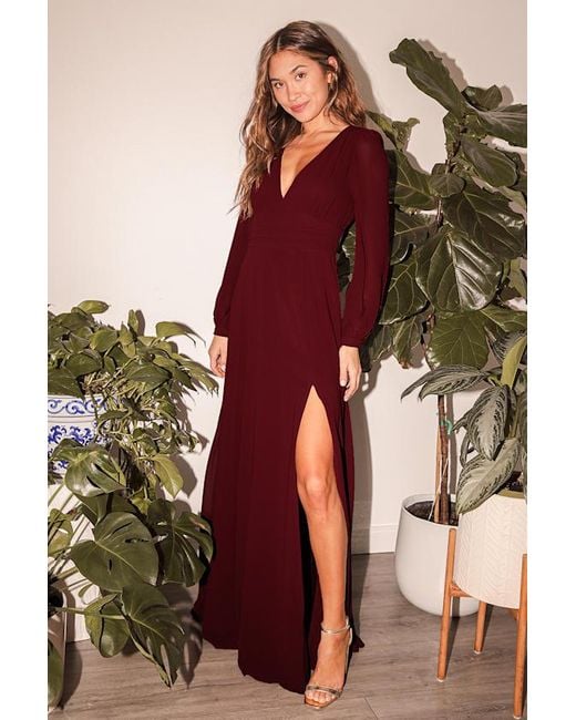 Lulus Brown Love You So Long Sleeve Maxi Dress