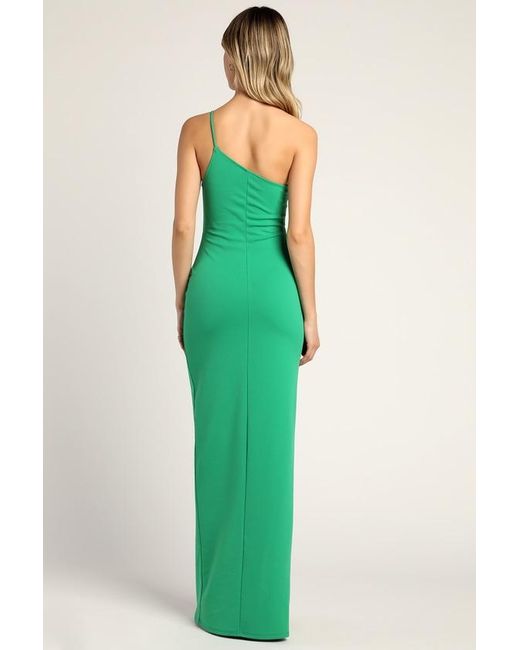 Lulus Green Keeper Of My Heart One-Shoulder Maxi Dress