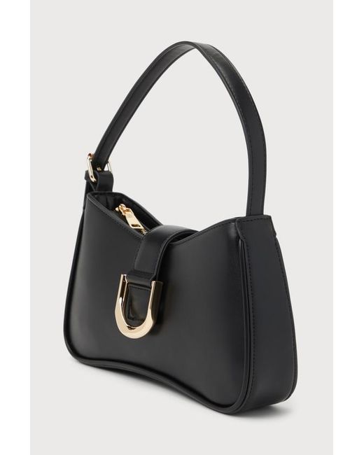 Lulus White Oh-So Chic Buckle Shoulder Bag
