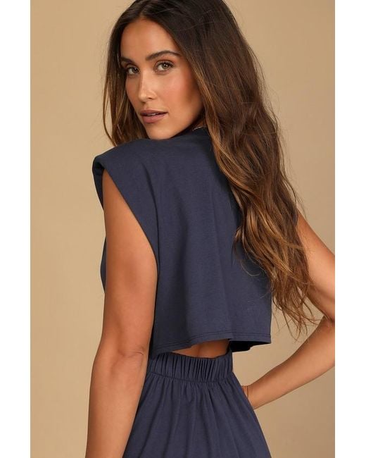 Lulus Blue Feelin' Confident Cutout Mini Shirt Dress