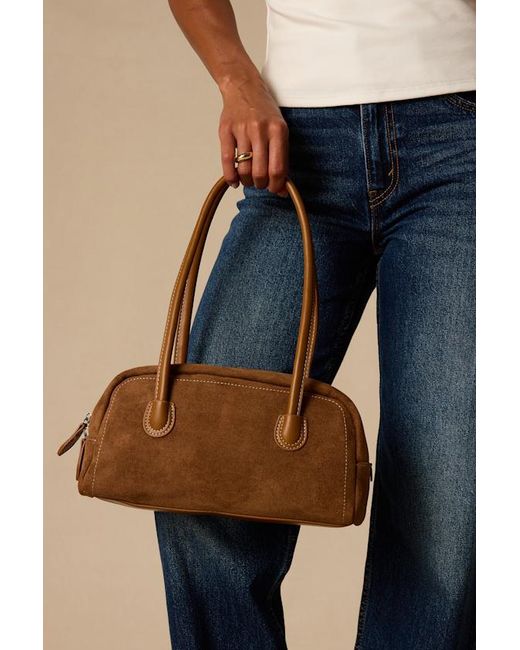 Lulus Green Jori Suede East-West Shoulder Bag