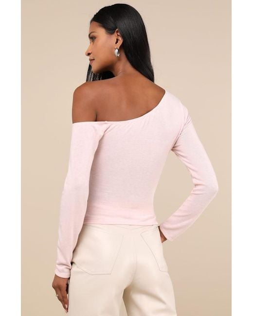 Lulus Natural Adorable Simplicity One-Shoulder Sweater Top