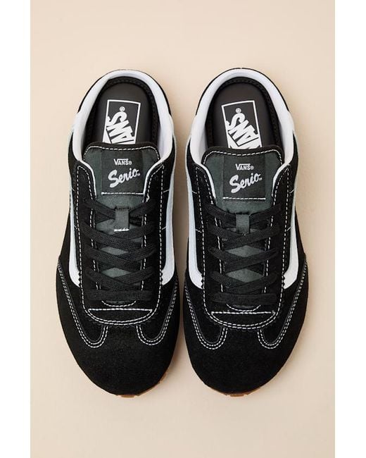 Vans Black Super Lowpro Suede Leather Sneaker Mules