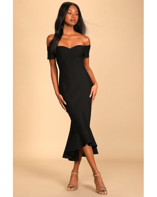 Off shoulder midi dress formal hotsell