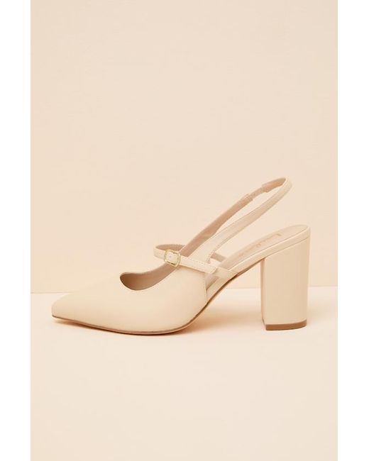 Lulus Natural Mattera Bone Pointed-Toe Slingback Pumps