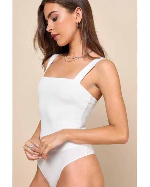 Lulus Basics White Symbolize Sleeveless Bodysuit