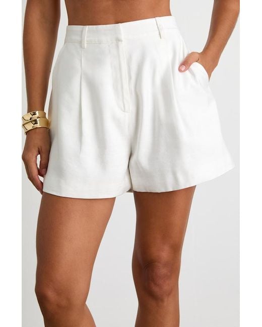 Lulus White Cahira High-Rise Shorts