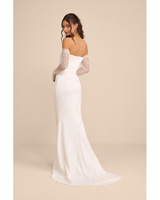 Lulus Natural Anabella Off-The-Shoulder Mermaid Maxi Dress