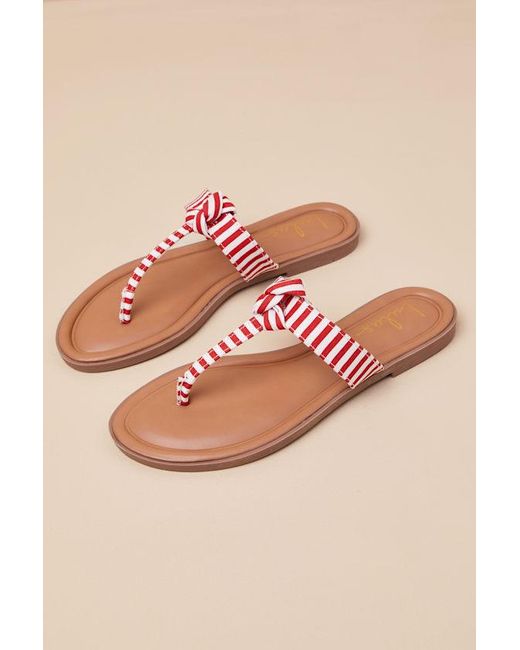 Lulus Pink Roderick And Striped Thong Sandals