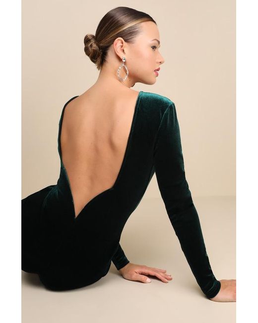 Lulus Black Instant Stunner Velvet Backless Jumpsuit