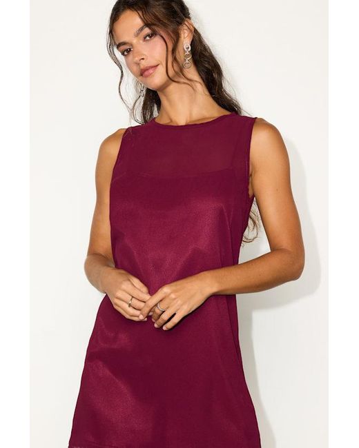 Lulus Red Kataleya Chiffon Sleeveless Mini Shift Dress