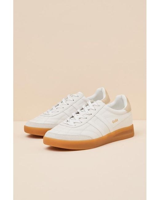Gola Natural Stadia And Leather Lace-Up Sneakers