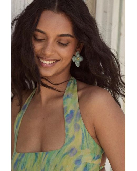 Lulus Brown Riona Flower Earrings