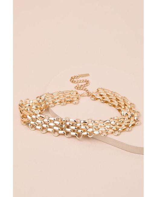 Lulus Brown Collette Woven Choker Statement Necklace