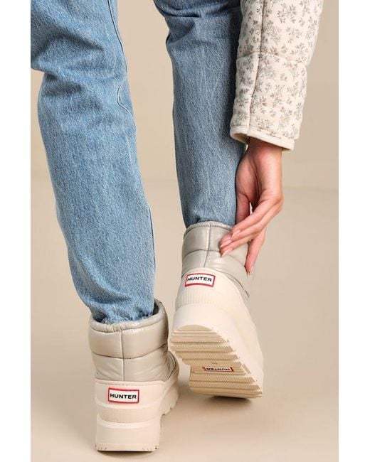 Hunter Amble Light Natural Waterproof Puffer Booties