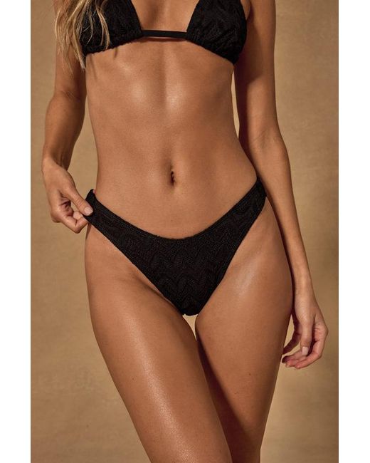 Lulus Brown Bungalow Textured Cheeky Bikini Bottoms