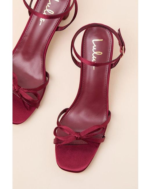 Lulus Natural Rezzy Satin Bow Ankle Strap High Heel Sandals