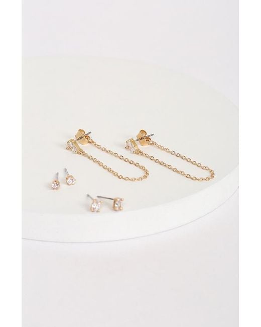 Lulus Natural More For Me Rhinestone Earrings Set