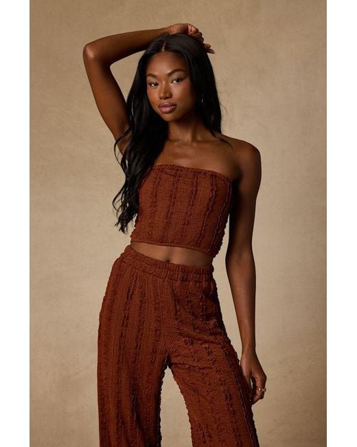Lulus Brown Shayne Textured Two-Piece Jumpsuit