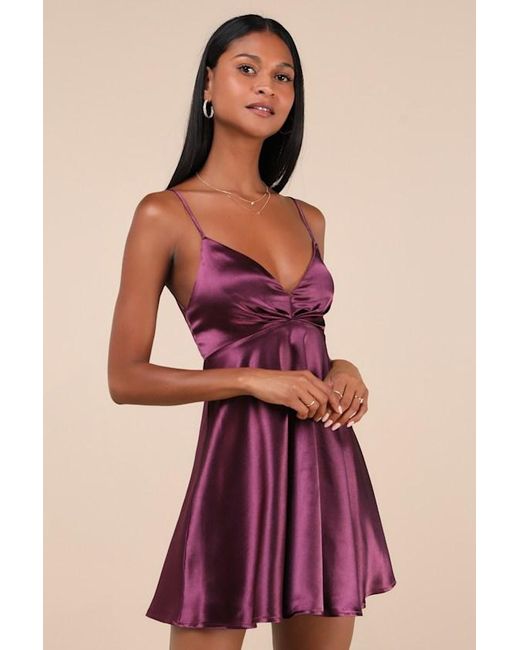 strapless open back dress Red V-Neck Long Sleeve Skater Dress – AX Paris main image 0