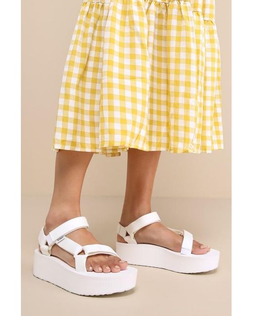 Teva bright white flatform universal sandals sales