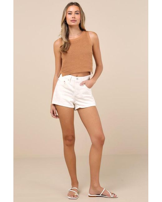 Lulus Natural Get The Look Loose Knit Sweater Tank Top