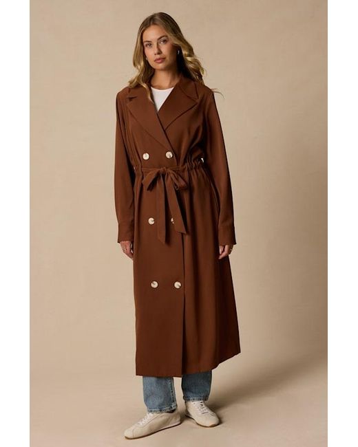 Lulus Brown Breanna Trench Coat