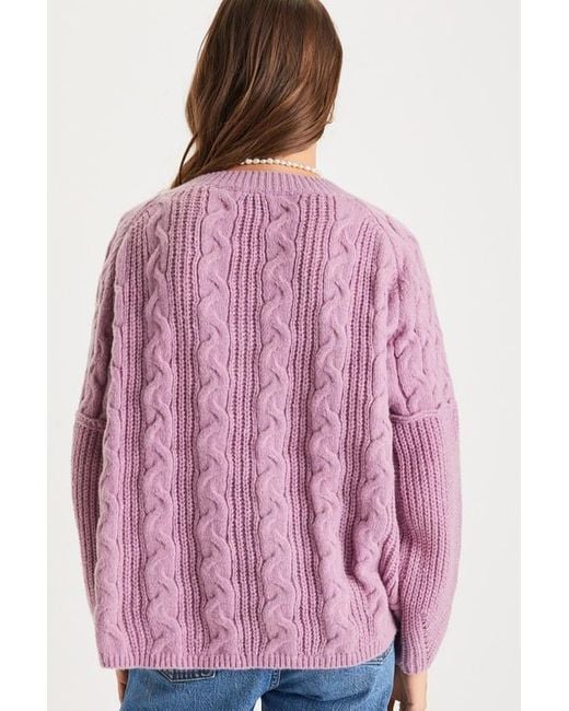 Lulus Red Toasty Charm Cable Knit Notched Oversized Sweater