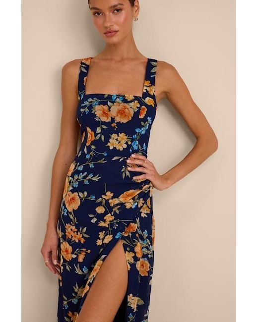 Lulus Natural Lesina Floral Sleeveless Midi Dress
