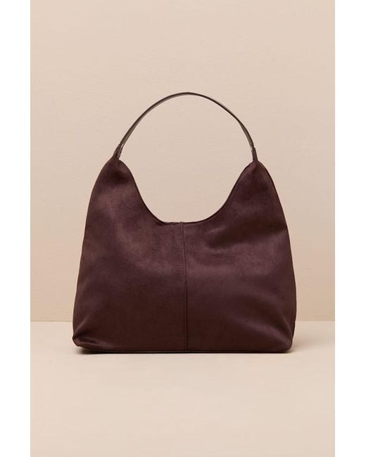 Billini Brown Tammy Chocolate Suede Shoulder Bag
