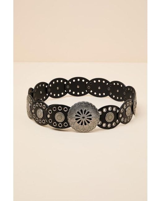 Lulus Black Emmylou Chunky Concho Belt