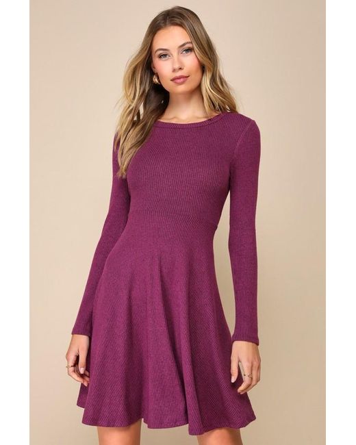 Pink long sleeve skater dress hot sale