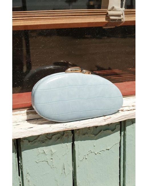 Lulus Blue Dario Asymmetrical Crossbody Clutch