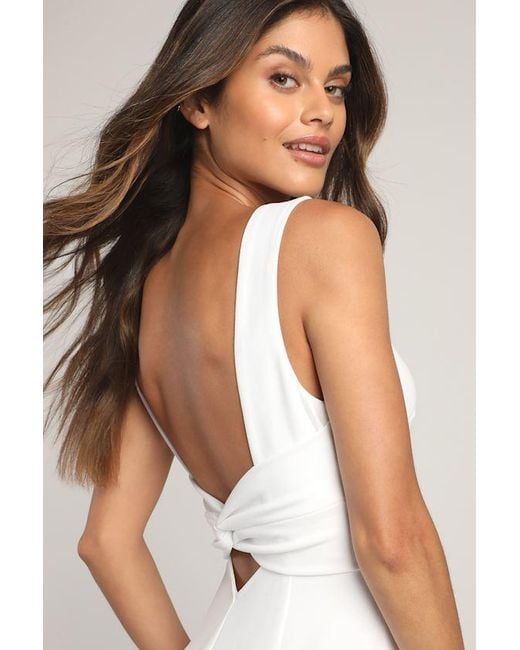 Lulus White Devoted Lover Backless Knotted Bodycon Mini Dress