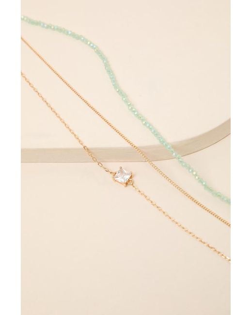 Lulus Metallic Meleta Beaded Layered Necklace