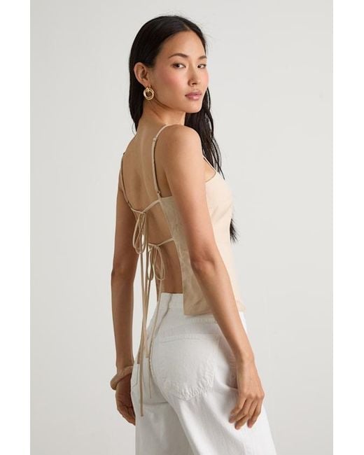 Lulus Natural Wyrnn Linen Tie-Back Tank Top