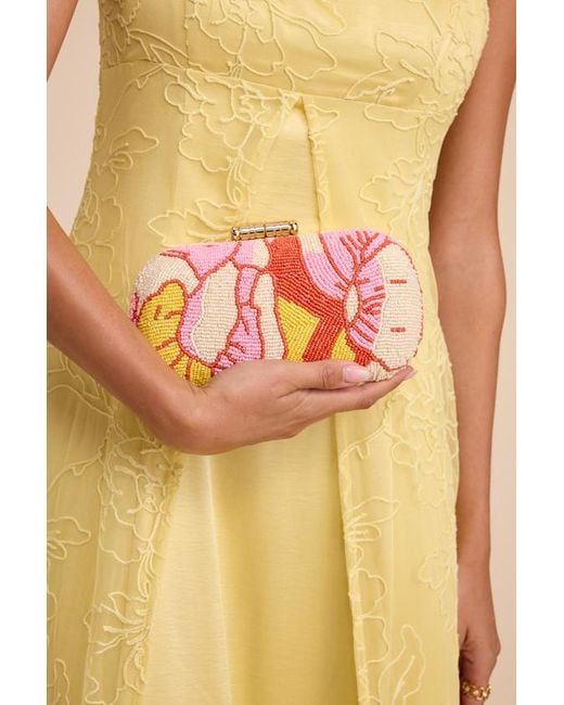 Lulus Pink Madden Multi Beaded Crossbody Clutch
