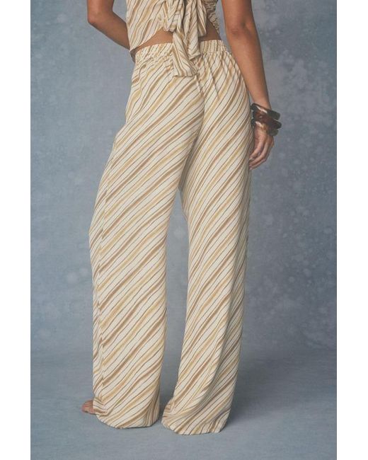 Lulus Blue Vanna And Striped Wide-Leg Pants
