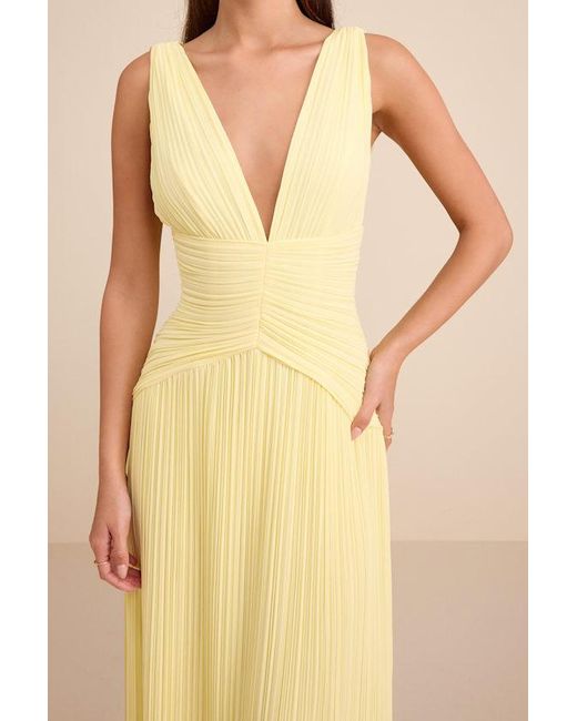 light yellow drop waist dress Lyla Yellow Strapless Drop Waist Mini Dress - Smocked Design, Ruffle Hem, Crochet Lace Trim - Size M main image 1