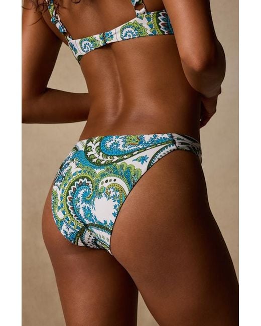 Lulus Brown Aloha Multi Paisley Print Cheeky Bikini Bottoms