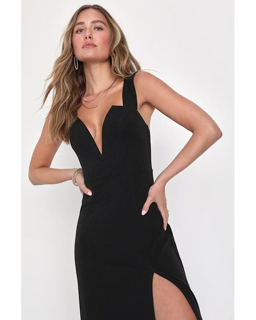 Lulus Black Daring Elegance Sleeveless Mermaid Maxi Dress
