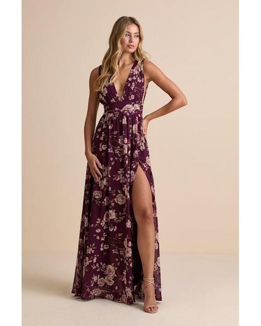 Lulus Purple Heavenly Hues Plum Floral Maxi Dress